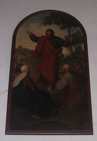 Ansicht der Bildtafel 'Jakobus predigt' in St.Jakobus