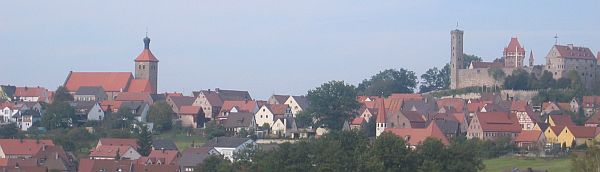 Ansicht Abenberg mit Kirche und Burg