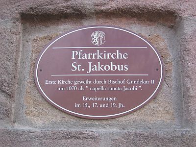 Ansicht Schild außen an St.Jakobus